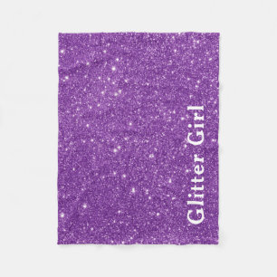 Lila Glitzer-Mädchen zeige deinen glamourösen Glan Fleecedecke