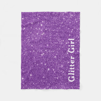 Lila Glitzer-Mädchen zeige deinen glamourösen Glan Fleecedecke