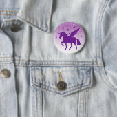 Lila Glitzer Magischer Lila Einhorn Button (Beispiel)