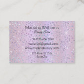 lila Glitzer Make-up und Haare 3 Fotos Collage Visitenkarte (Rückseite)