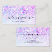 Lila Glitzer Makeup Artist Moderne Visitenkarte (Vorne/Hinten)
