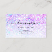 Lila Glitzer Makeup Artist Moderne Visitenkarte (Rückseite)