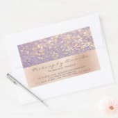 Lila Glitzer Makeup Gold Confetti Blush UAWG Rechteckiger Aufkleber (Umschlag)