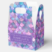 Lila Glitzer Mermaid 1. Geburtstag Party Geschenkschachtel (Geöffnet)