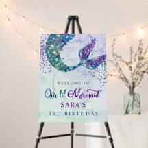 Lila Glitzer Mermaid Geburtstagszeichen