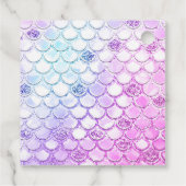 Lila Glitzer Mermaid Kinderdusche Geschenkanhänger (Rückseite)