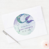 Lila Glitzer Mermaid Kinderdusche Runder Aufkleber (Umschlag)