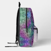 Lila Glitzer Mermaid Name Bedruckter Rucksack (Links)