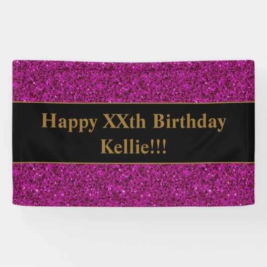 Lila Glitzer mit Banner zum Geburtstag von Nachric (Horizontal)