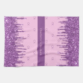 Lila Glitzer mit Blindpinsel, benutzerdefinierter  Geschirrtuch (Horizontal)