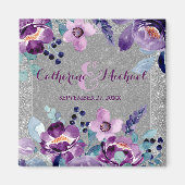 Lila Glitzer mit Blumen und Silber Magnet (Vorne)