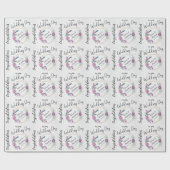 Lila Glitzer mit Blumen und Weiß Geschenkpapier (Flach)