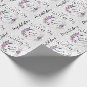 Lila Glitzer mit Blumen und Weiß Geschenkpapier (Ecke)