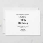 Lila Glitzer mit Botschaft zum Geburtstag Einladung (Rückseite)