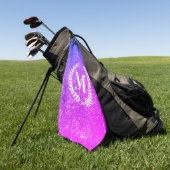 Lila Glitzer mit Monogramm Golfhandtuch (Gras)