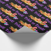 Lila Glitzer mit Worms Trick oder Treff Halloween Geschenkpapier (Ecke)