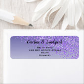 Lila Glitzer Moderne strahlende Rücksendeadresse (Insitu)