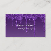 Lila Glitzer Moderne Visitenkarte (Vorderseite)