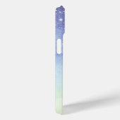 Lila Glitzer Modernes Minimalistisches Monogramm Case-Mate iPhone Hülle (Rückseite / Rechts)