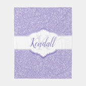 Lila Glitzer Monogram-Knöchel Fleecedecke (Vorderseite)