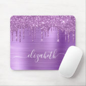 Lila Glitzer Monogram-Maus-Pad zum Driften Mousepad (Mit Mouse)