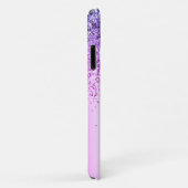 Lila Glitzer Monogram Name Luxury Girl Case-Mate iPhone Hülle (Hinten/Rechts)