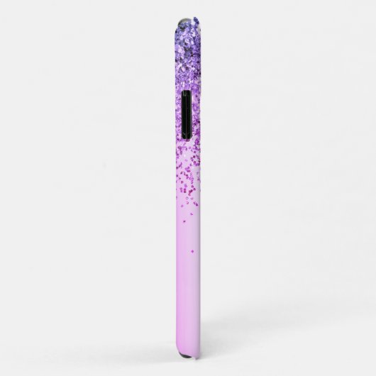 Lila Glitzer Monogram Name Luxury Girl Case-Mate iPhone Hülle (Hinten/Rechts)