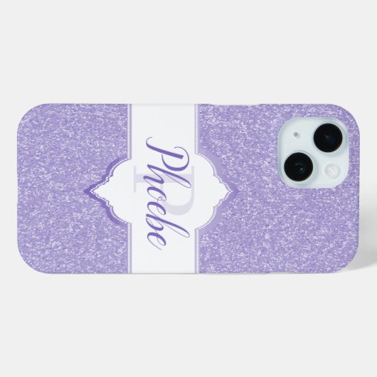 Lila Glitzer Monogram Samsung Galaxy Fall Case-Mate iPhone Hülle (Rückseite (Horizontal))