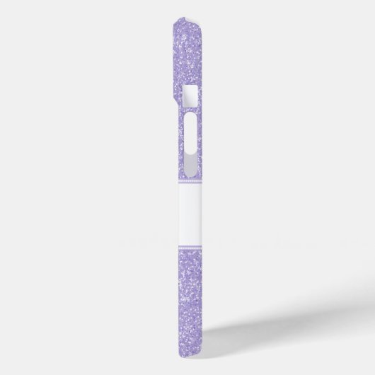 Lila Glitzer Monogram Samsung Galaxy Fall Case-Mate iPhone Hülle (Rückseite / Links)
