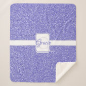 Lila Glitzer Monogram Sherpa Blanket Sherpadecke (Vorderseite)