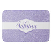 Lila Glitzer Monogramm Bath Mat Badematte (Vorderseite)