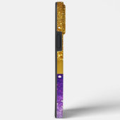 lila Glitzer-Monogramm Case-Mate iPhone Hülle (Rückseite / Rechts)