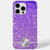 Lila Glitzer-Monogramm-Gehäuse Case-Mate iPhone Hülle (Rückseite)