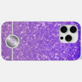 Lila Glitzer-Monogramm-Gehäuse Case-Mate iPhone Hülle (Rückseite (Horizontal))
