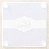 Lila Glitzer Monogramm Untersetzer (Rückseite)