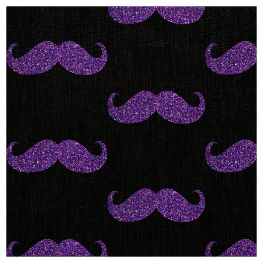 Lila Glitzer Mustache Stoff (Muster)