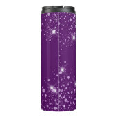 Lila Glitzer Name glamourös glamourös Thermosbecher (Rückseite)
