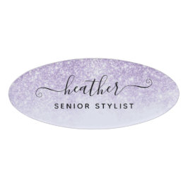 Lila Glitzer Namenschild