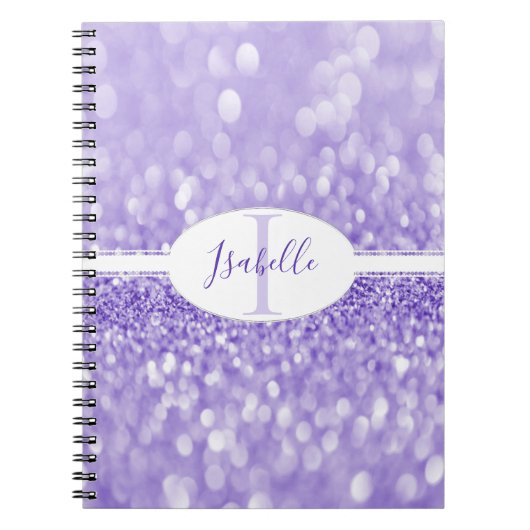 Lila Glitzer - Notebook personalisieren Notizblock (Vorderseite)