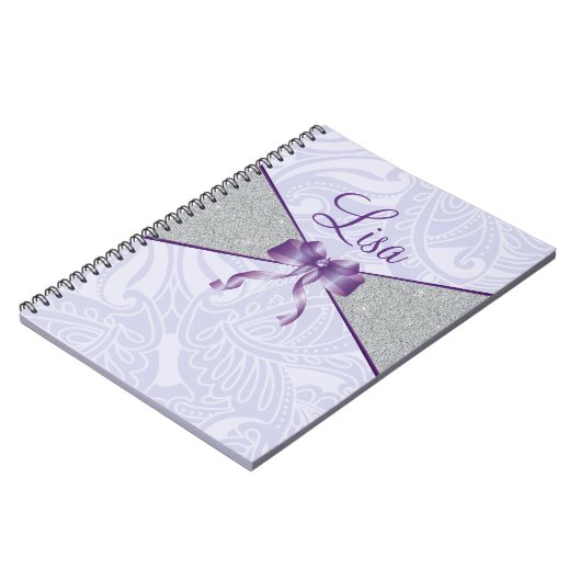 Lila Glitzer Notizblock (Linke Seite)