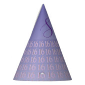 Lila Glitzer Nummer 16, Süß 16 Geburtstag Partyhütchen (Links)