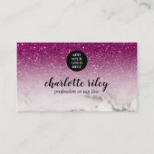 Lila Glitzer Ombre Cursive Fügen Sie Ihr Logo-Lab Visitenkarte (Vorderseite)