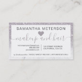 Lila Glitzer ombre script makeup marble 10 Treuekarte (Rückseite)