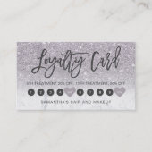 Lila Glitzer ombre script makeup marble 10 Treuekarte (Vorderseite)