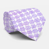 Lila Glitzer-Overlap-Diamant-Muster Krawatte (Gerollt)