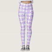 Lila Glitzer Overlap Diamond Pattern Leggings (Vorderseite)