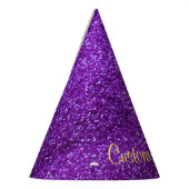 Lila Glitzer Partyhütchen (Links)