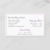 Lila Glitzer Pastel Pink Blue Ombre Wasserfarbe Visitenkarte (Rückseite)