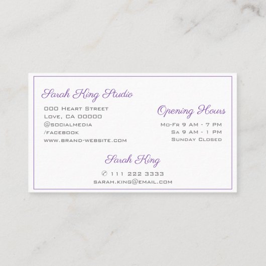 Lila Glitzer Pastel Pink Blue Ombre Wasserfarbe Visitenkarte (Rückseite)