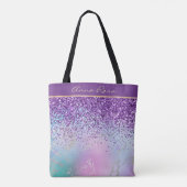 *~* Lila Glitzer Pastelmarbelgoldfolie Tasche (Rückseite)